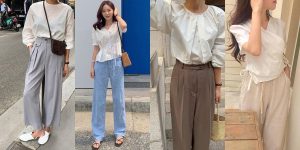 Quần ống rộng nữ phối với gì