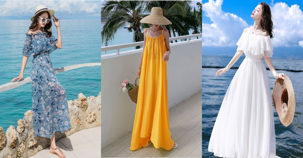 Các kiểu đầm maxi đi biển đẹp và "hot trend"